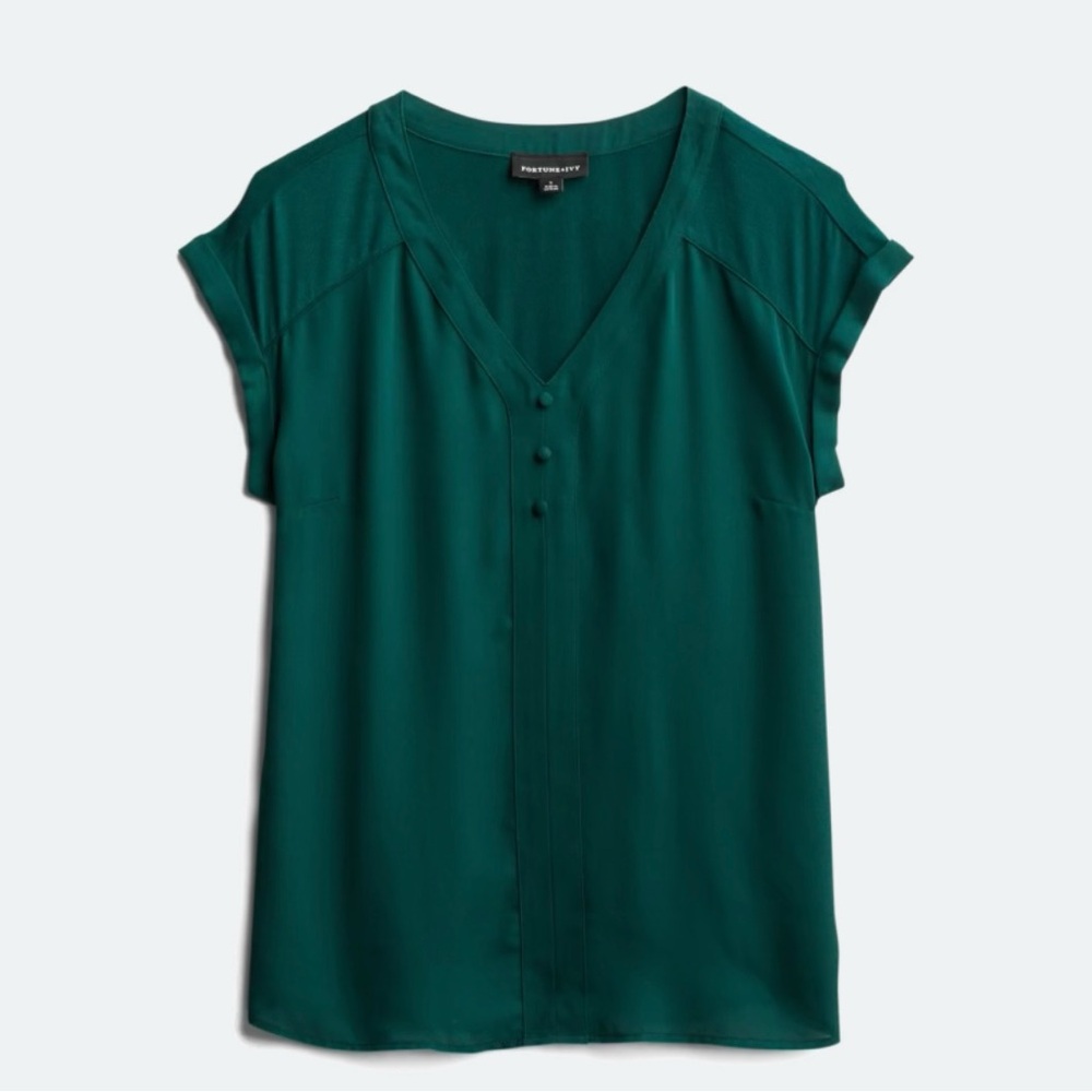 Stitch Fix Brand Fortune & Ivy: Helena Mixed Material Blouse